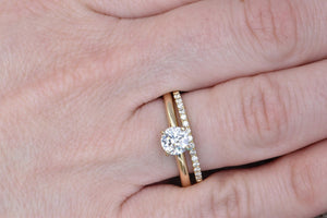 Classic wedding  set-Bridal set rings yellow gold-Solitaire wedding ring set-Promise ring-1 carat diamond ring,Art deco ring,Bridal set rings,Classic wedding  set,Cluster wedding ring,custom ring,diamond engagement,diamond ring,for her,free shipping,gold ring,promise ring,wedding sets