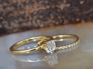 Classic wedding  set-Bridal set rings yellow gold-Solitaire wedding ring set-Promise ring-1 carat diamond ring,Art deco ring,Bridal set rings,Classic wedding  set,Cluster wedding ring,custom ring,diamond engagement,diamond ring,for her,free shipping,gold ring,promise ring,wedding sets