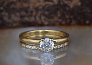 Classic wedding  set-Bridal set rings yellow gold-Solitaire wedding ring set-Promise ring-1 carat diamond ring,Art deco ring,Bridal set rings,Classic wedding  set,Cluster wedding ring,custom ring,diamond engagement,diamond ring,for her,free shipping,gold ring,promise ring,wedding sets