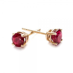 Ruby stud earrings 1/2 carat-Red ruby-Handmade Ruby stud earrings-14 k Yellow gold earnings-Natural  Ruby-July Birthstone-Xmas gift-14k Yellow gold,Anniversary present,Gemstone,girls earrings,Jewelry Holiday Gift,July birthstone,natural ruby,Red ruby earrings,Round,ruby jewelry,Ruby stud earrings,ruby wedding,stud earrings,unique earrings,vs,vvs,Xmas gift